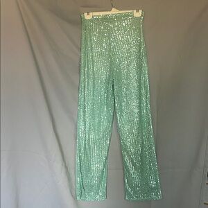 Sequin Green Women's Pants